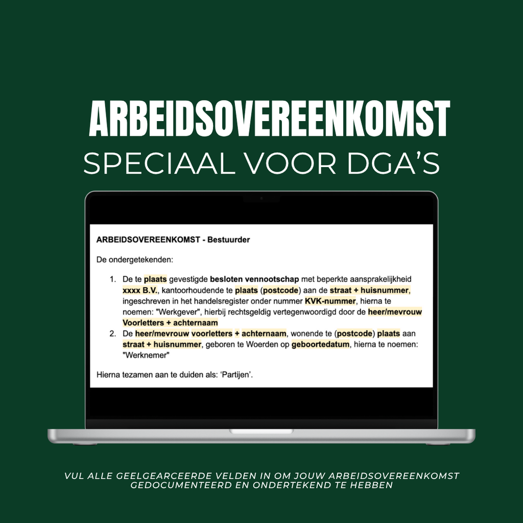 Template: Arbeidsovereenkomst Holding - Privé