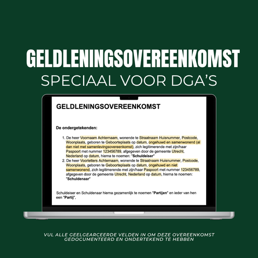 Template: Geldleningsovereenkomst standaard