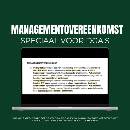 Template: Managementovereenkomst Holding - Werk BV